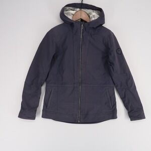 Kuhl Stryka Jacket Womens S Gray Lined Full Zip Hooded Flannel Lining Outdoor